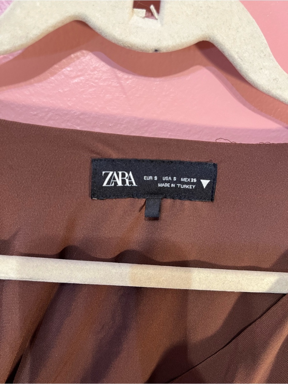 Zara Brown Asymmetrical Twist Cutout Midi Dress - Picture 3 of 4